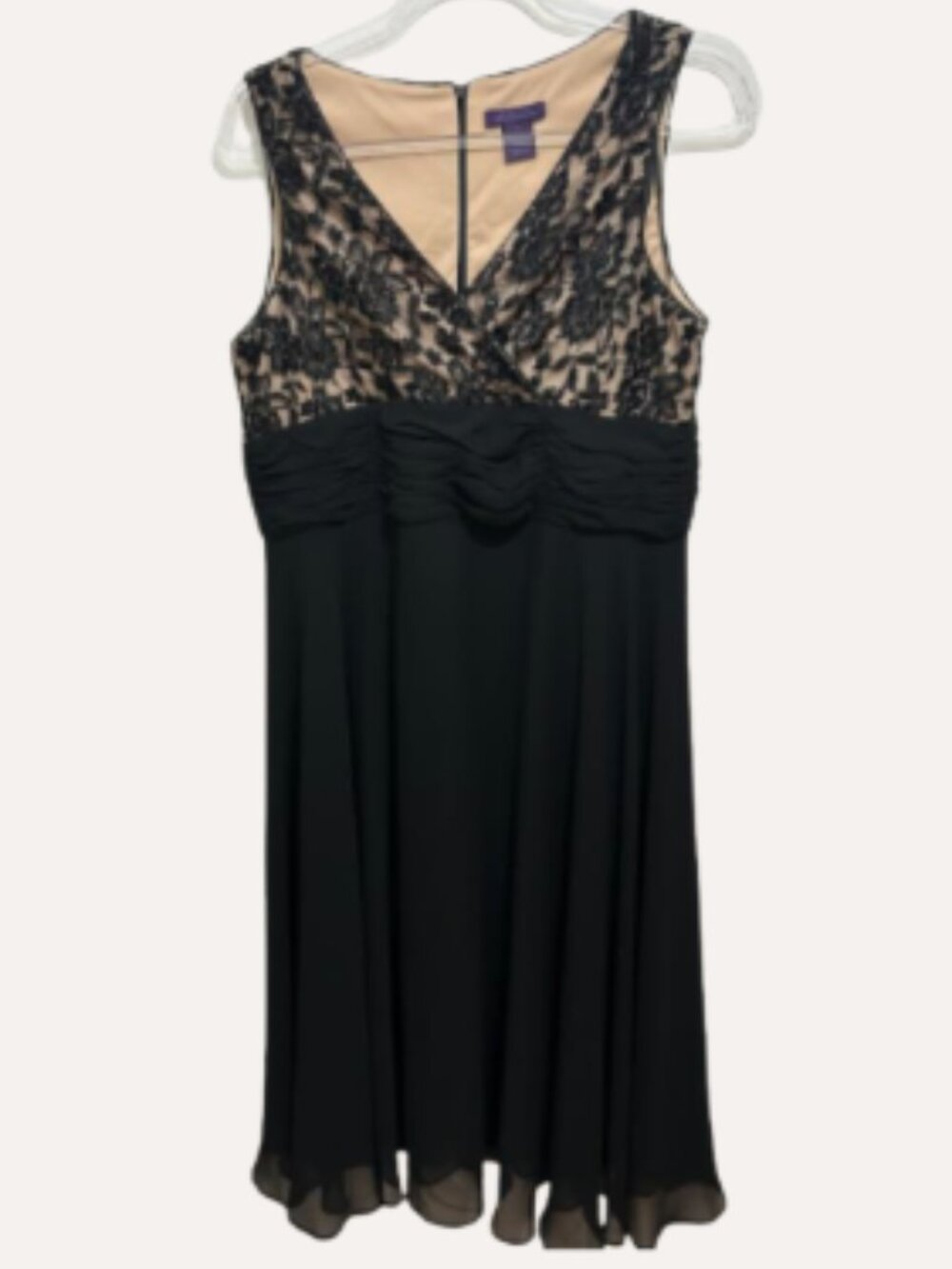 Metaphor Black Sleeveless Lace Overlay Dress Size 14